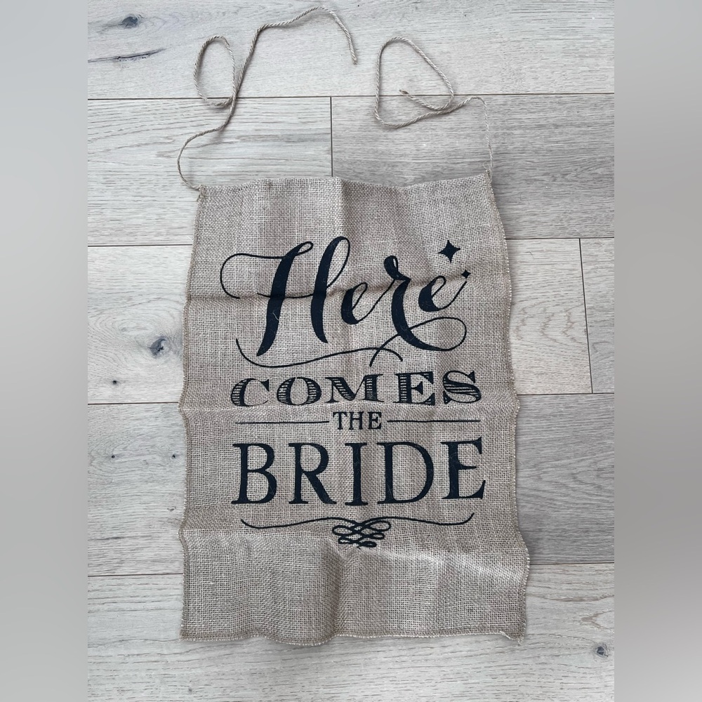 NEW Burlap 'Here Comes the Bride' Banner wedding